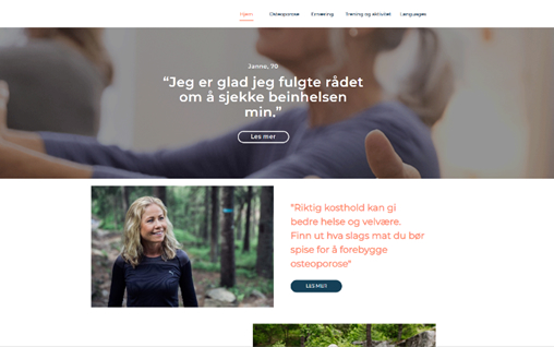 en nettside for osteoporose pasienter